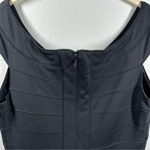 Tadashi Shoji Dress Women's Small Black Bandage Bodcon Stretch Cocktail LBD - Picture 6 of 8